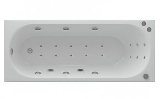 Ванна акриловая с гидромассажем Акватек Оберон 180x80x43