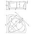 Ванна акриловая с гидромассажем Акватек Галатея 135x135x47