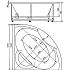 Ванна акриловая с гидромассажем Акватек Поларис 2 155x155x48