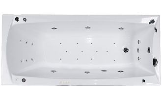 Ванна акриловая с гидромассажем Aquanet Cariba 170x75x47